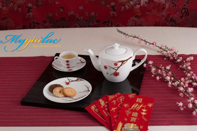 Bộ trà tết quà tặng gốm sứ Minh Long