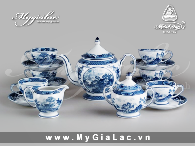 Bộ trà gốm sứ Minh Long Hồn Việt